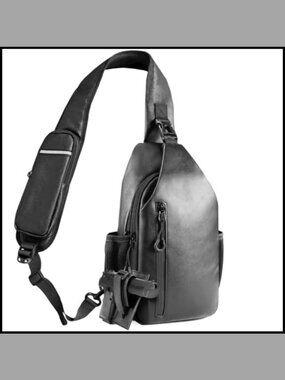 Vegan Leather Concealed Carry Crossbody Sling Bag Anti-Theft